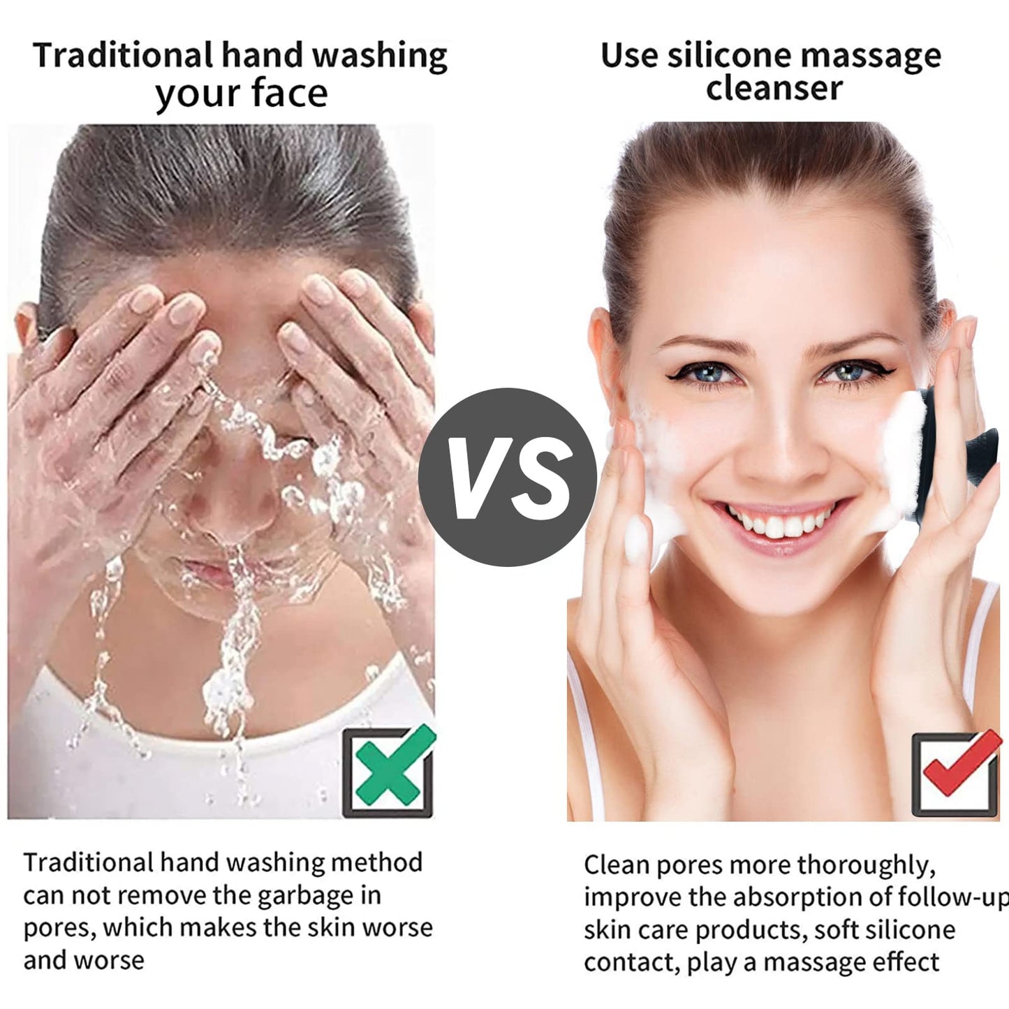 Face Scrubber, Silicone Face Scrubber for Men Facial Cleansing Brush Silicone Face Wash Brush Manual Waterproof Cleansing Skin Care Face Brushes
