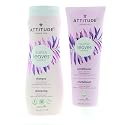 ATTITUDE Super Leaves Moisture Rich Shampoo & Conditioner Bundle With Quinoa, Vitamin B5, Jojoba, Indian Cress, Watercress & Jasmine, Guava, 16 + 8 Fl