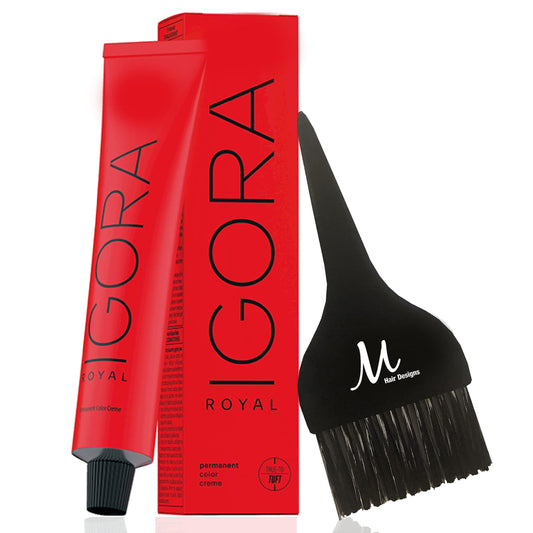 Igora Royal 8-65 Light Blonde Chocolate Gold Permanent Hair Color and M Hair Designs Tint Brush (Bundle 2 items) Beauty & Personal Care M Hair Designs