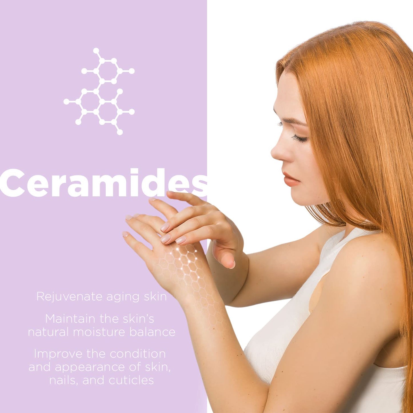 Cosmétiques Créatifs Moisturizing Hand Cream for Dry, Cracked Hands, Nails and Cuticles - 8.5 fl. oz. - Anti-Aging Skin Moisturizer with Vitamin E