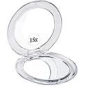 MIRRORVANA Small Compact 15X Magnifying Travel Makeup Mirror - Lightweight, Handheld, and Foldable Design - Mini Pocket-Sized Magnified Mirror
