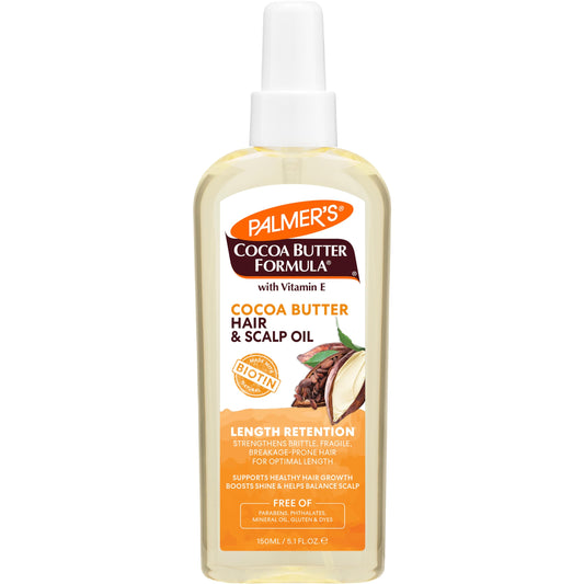 Palmer's Cocoa Butter & Biotin Length Retention Hair and Scalp Oil, 5.1 Ounce (Packaging May Vary)