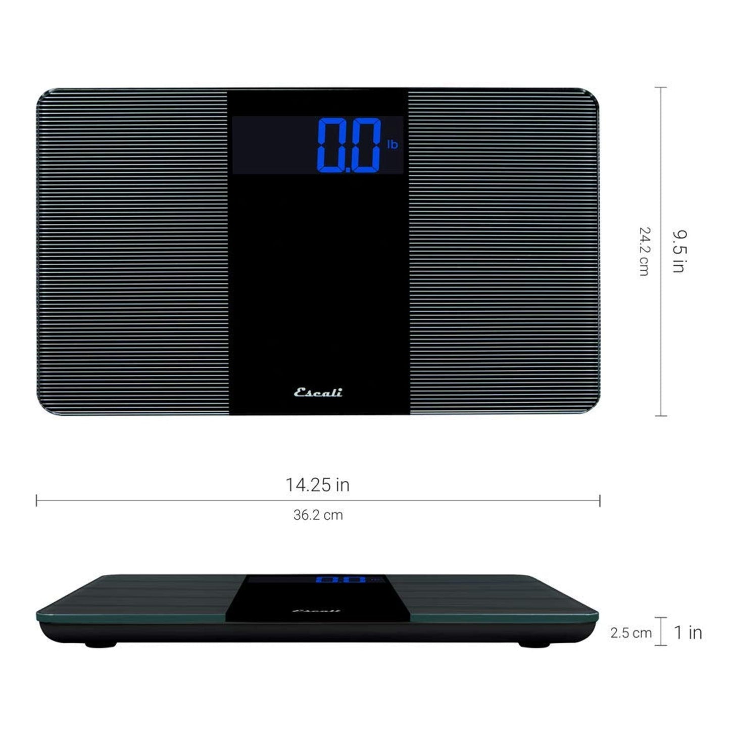 Escali Extra Wide Digital Bathroom Scale for Body Weight with Wide Platform for Natural Stance and Stability, High Capacity of 400 lb, Batteries…