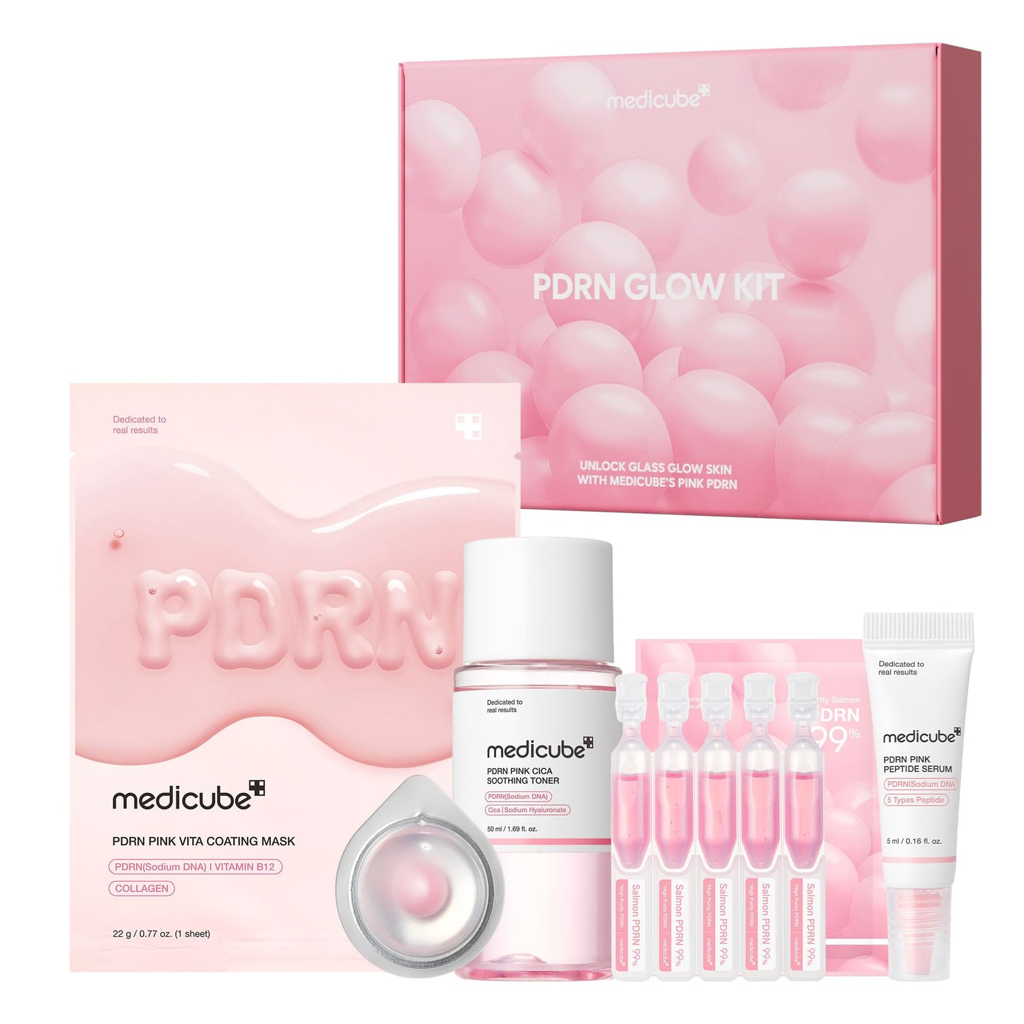 medicube Salmon DNA PDRN Glow Kit - Travel Essential Mini Skincare Set Beauty and Personal Care medicube