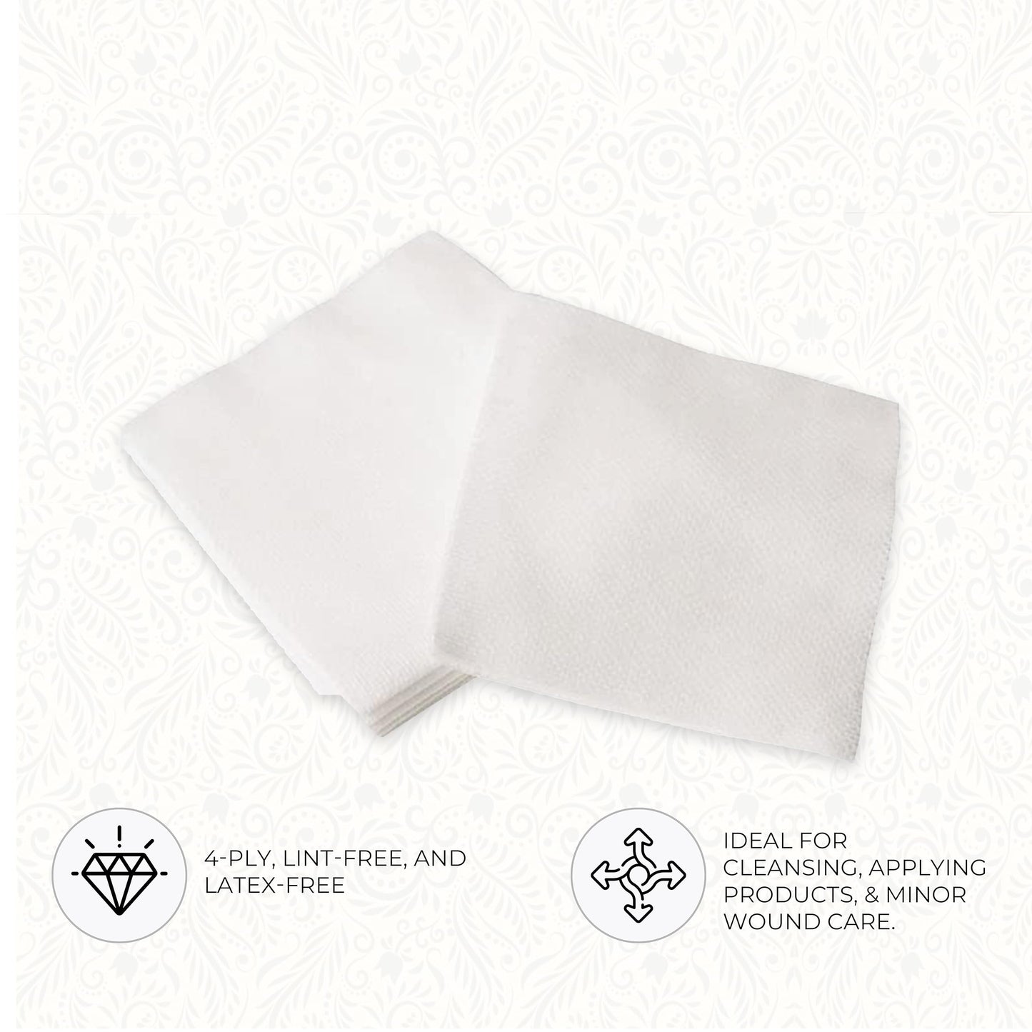 ForPro Professional Collection All-Purpose Lint-Free 4-Ply Esthetic Wipes, Non-Woven, For Salon and Spa Use, Soft, Strong and Durable, Latex-Free, 4" Beauty and Personal Care ForPro Professional Collection