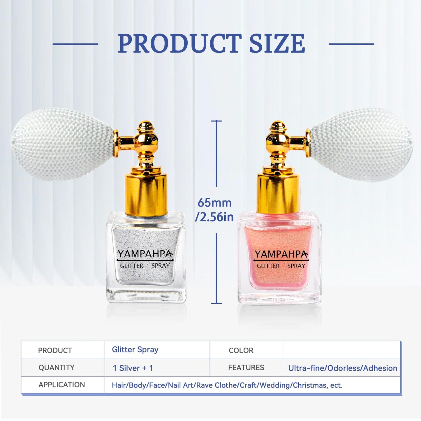 Body Glitter Spray, Pink Silver Glitter Spray for Hair and Body