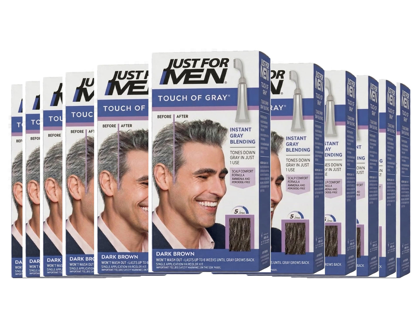 JUST FOR MEN Touch of Gray Hair Treatment T-45 Dark Brown, 1 Each (Pack of 11)
