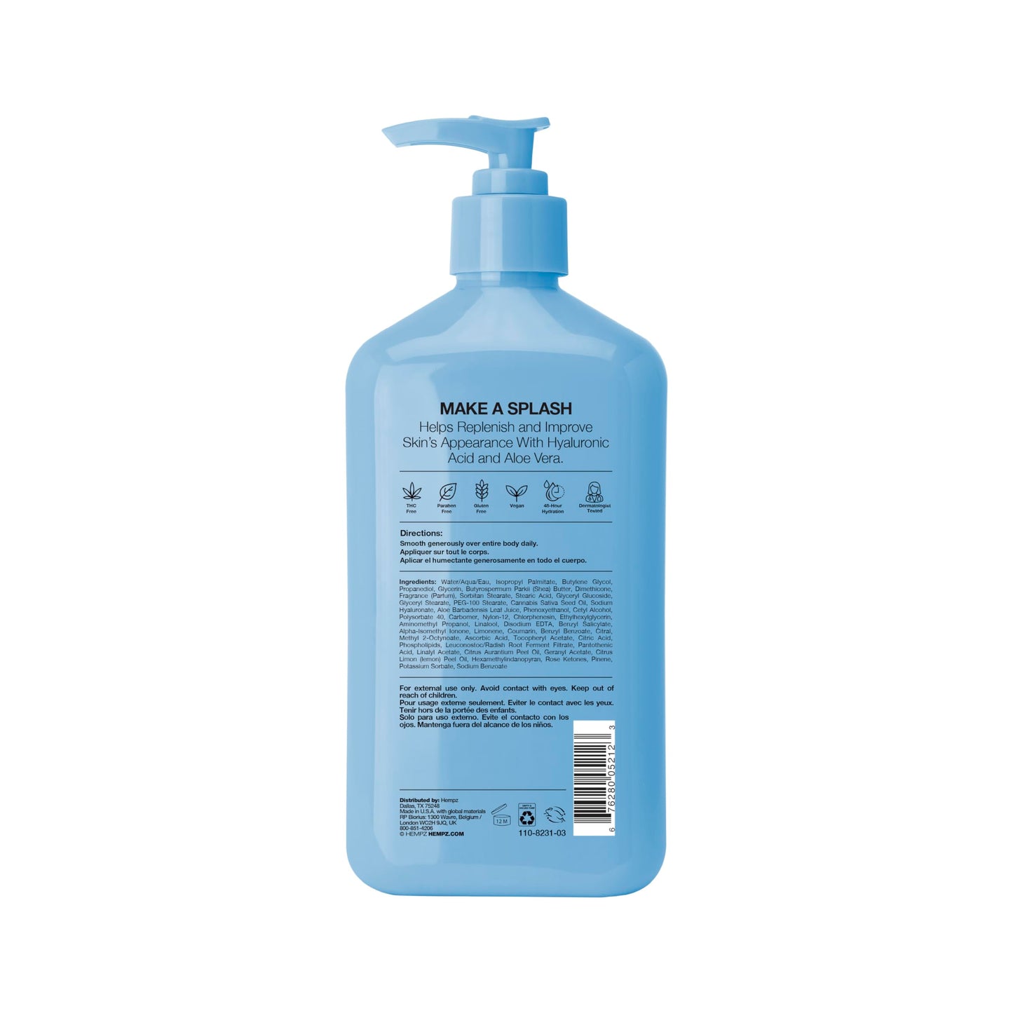 Hempz Body Lotion - Ocean Breeze Limited Edition Daily Moisturizing Cream, Shea Butter, Aloe, Body Moisturizer - Skin Care Products, Hemp Seed Oil