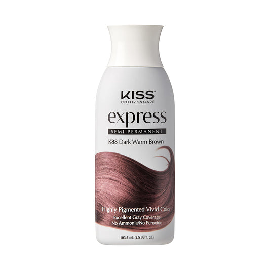 Kiss Express Semi-Permanent Hair Color - Vivid, Highly Pigmented Dye for Vibrant Hair, Gentle Formula, Gray Coverage, pH Balanced,23 Intermixable