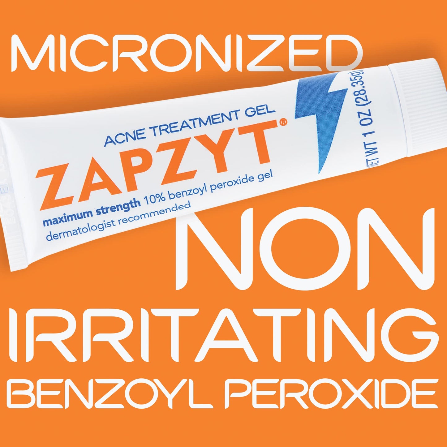Zapzyt Maximum Strength 10% Benzoyl Peroxide Acne Treatment Gel 1 oz. (Pack of 8)