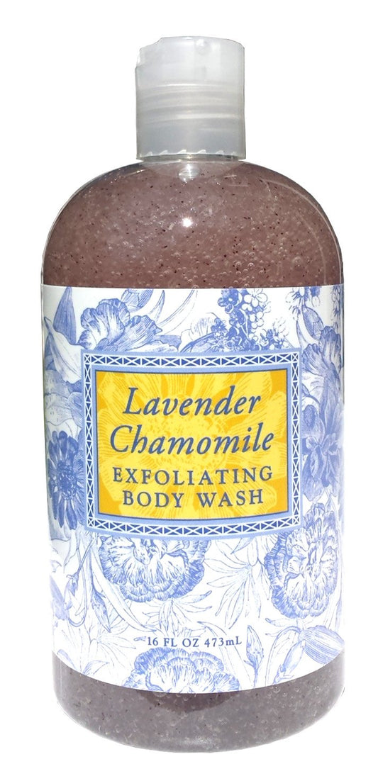 Greenwich Bay LAVENDER CHAMOMILE Exfoliating Body Wash for Men and Women-Gentle Body Scrub Parabens Free -Sulphates Free-Blended with Loofah, Apricot