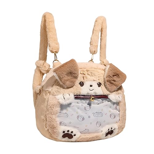 Lifelix Kids Backpack Plush Dog Ita Bag Shoulder Crosssbody Cartoon Stuffed Animal Backpack for Girls