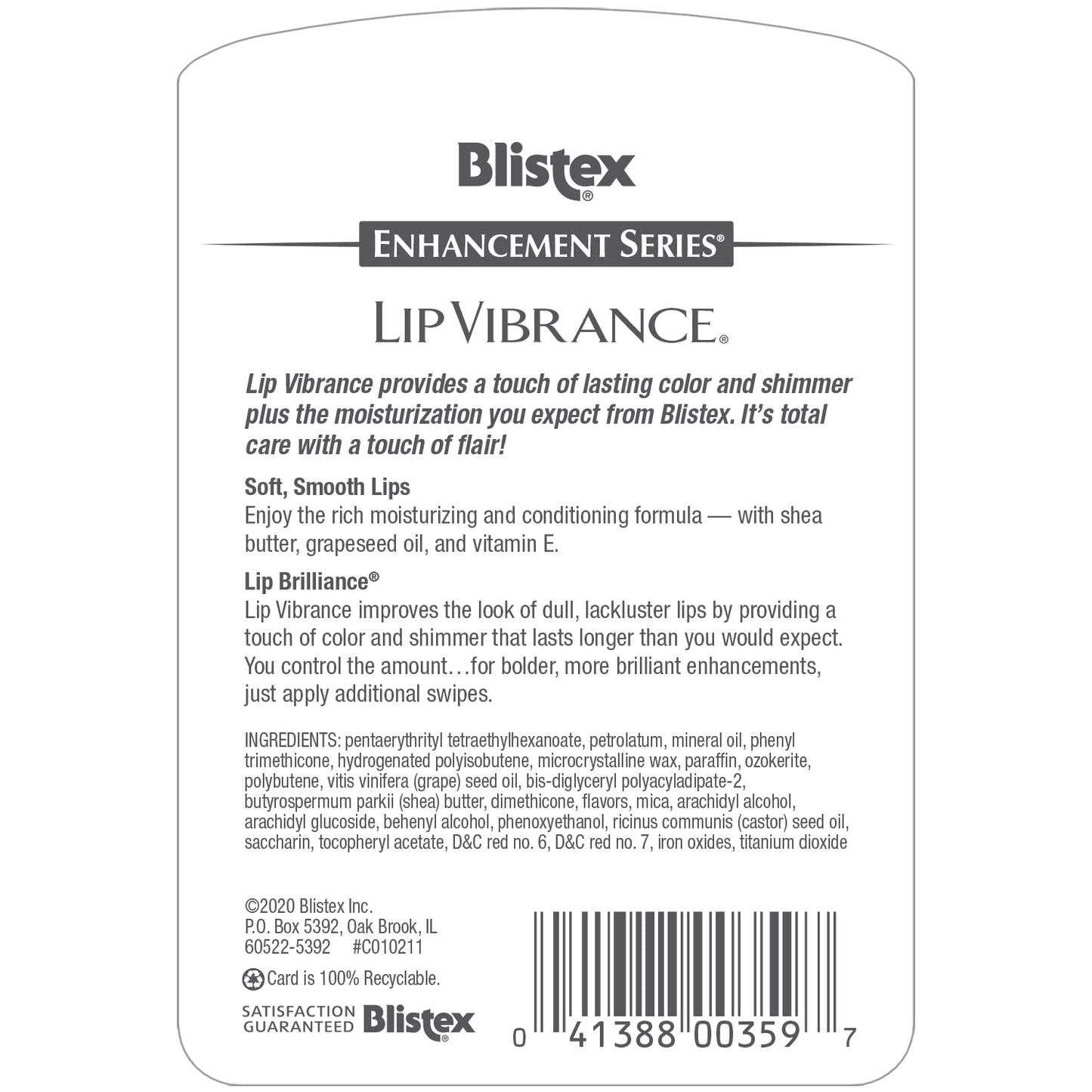 Blistex Lip Vibrance, Lip Protectant 0.13 oz (Pack of 5)