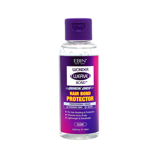 EBIN NEW YORK Wonder Weave Bond Hair Protector (Clear) 3.38 Fl Oz - Quick Dry Protective Shield for Quick Weave - Lightweight, Rosemary Mint & Biotin