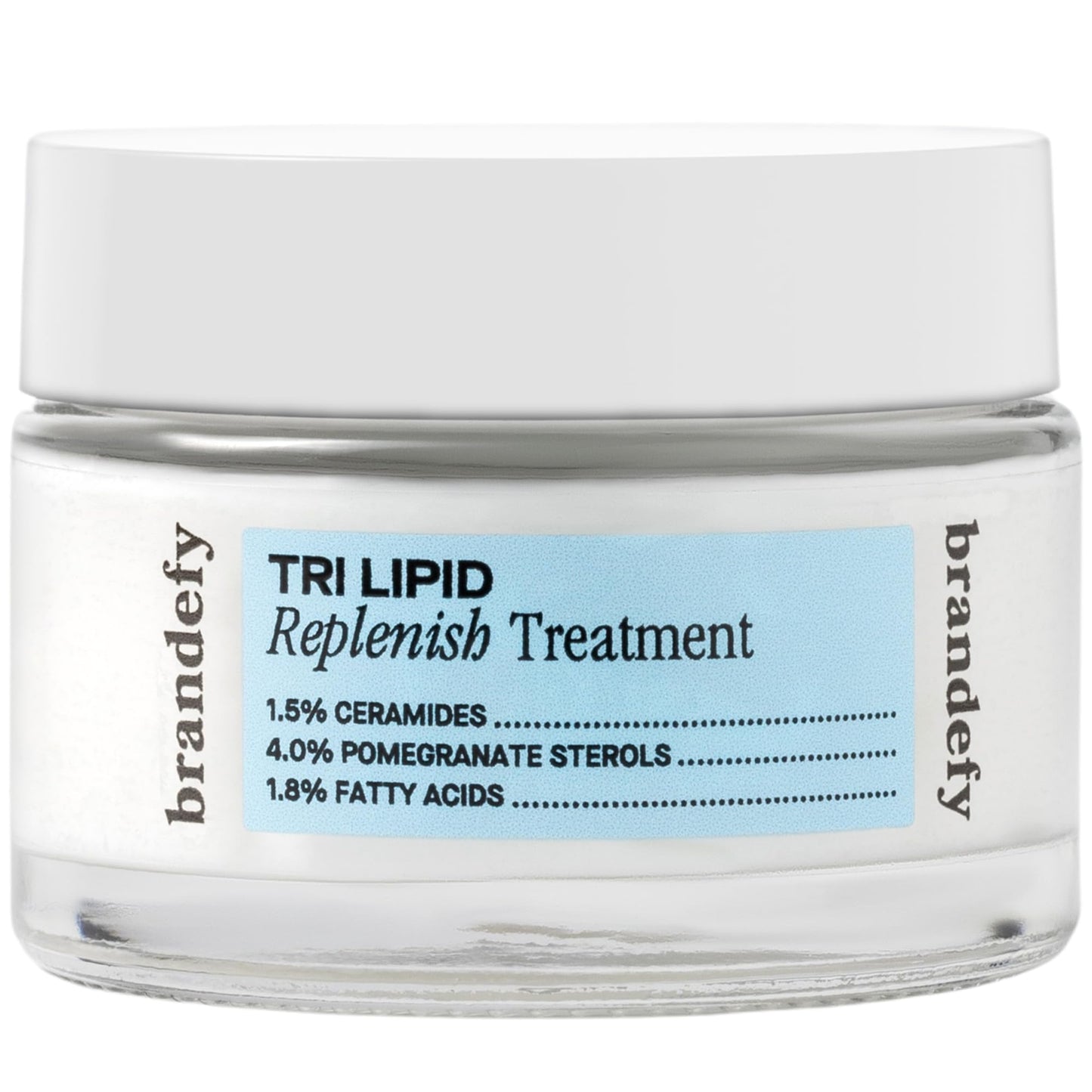 Brandefy Tri Lipid Replenish Treatment - 1.5% Ceramides, 4.0% Sterols, 1.8% Fatty Acids - Peptide Moisturizer, Hydrating Face Cream, Made in the USA
