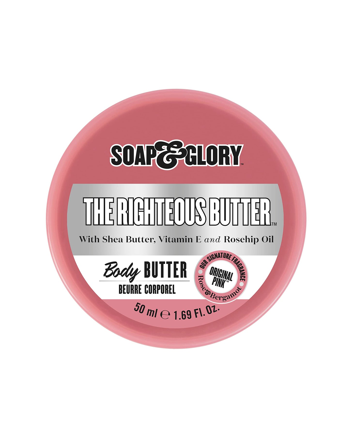 Soap & Glory The Righteous Moisturizing Body Butter - Hydrating Vegan Body Moisturizer for Dry Skin with Shea Butter, Vitamin E & Rosehip Seed Oil