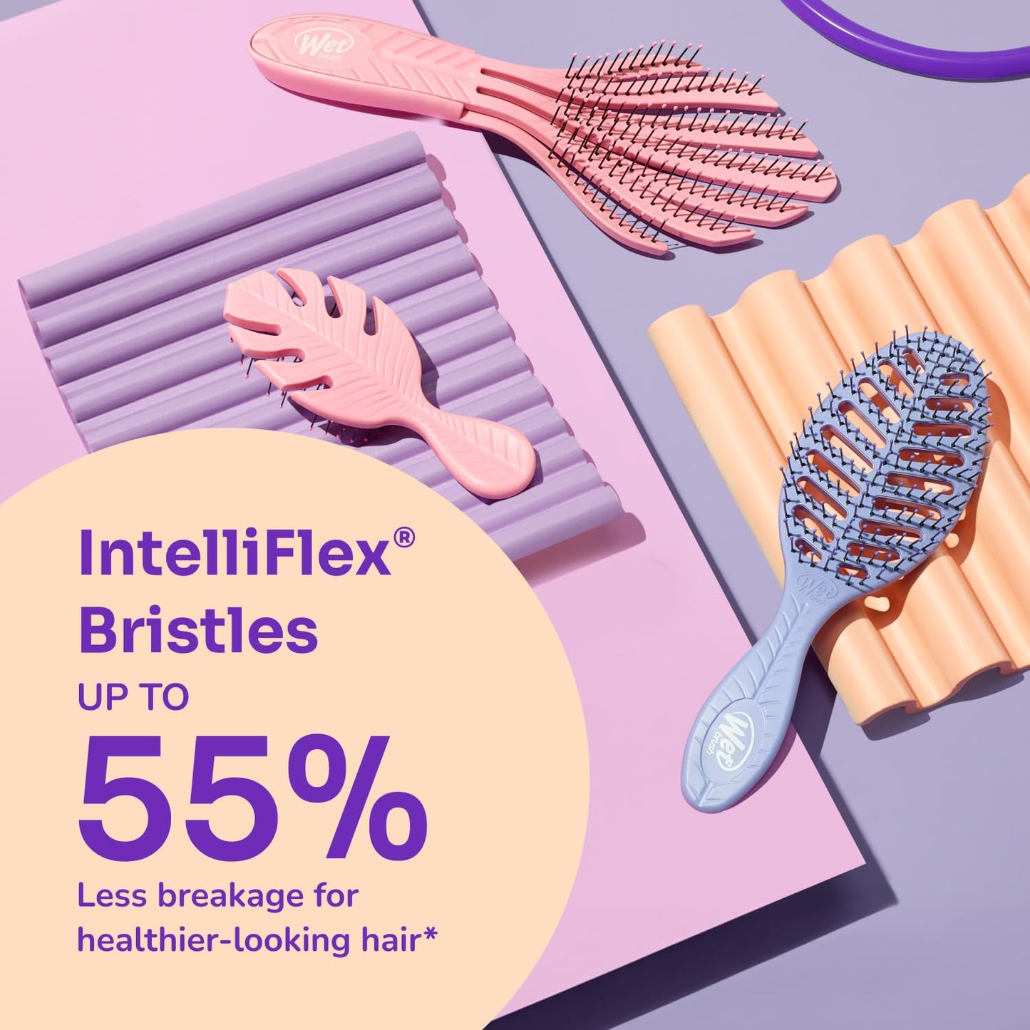 Wet Brush Go Green Mini Detangler, Purple - Detangling Travel Hair Brush - Ultra-Soft IntelliFlex Bristles Glide Through Tangles & Gently Loosens Beauty and Personal Care Wet Brush