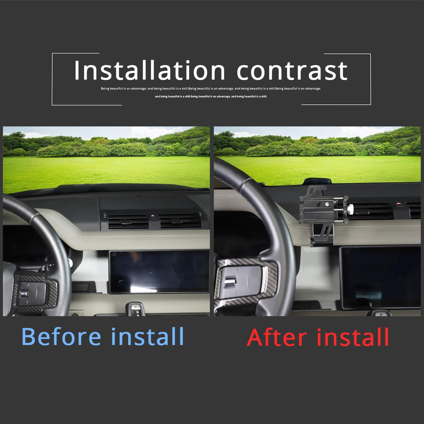 PIUGILH Car Phone Holder Compatible with Land Rover Defender 90 110 130 2020-2023 Accessories, Center Console Dash Board Phone Mount Holder(Model B)