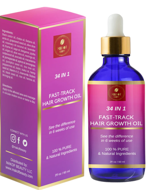 Hair Growth Mixture, Fast Track Hair Oil (34 in 1) for rapid growth, Moisturizer, restore scalp, blend of exotic oils and rare botanical extracts.