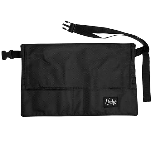 Nanshy Makeup Brush Belt with 28 Pockets & Adjustable Waist Strap for Makeup Artist or Beauty Salon - Professional Brush Belt MUA Kit - (Black, 15" x