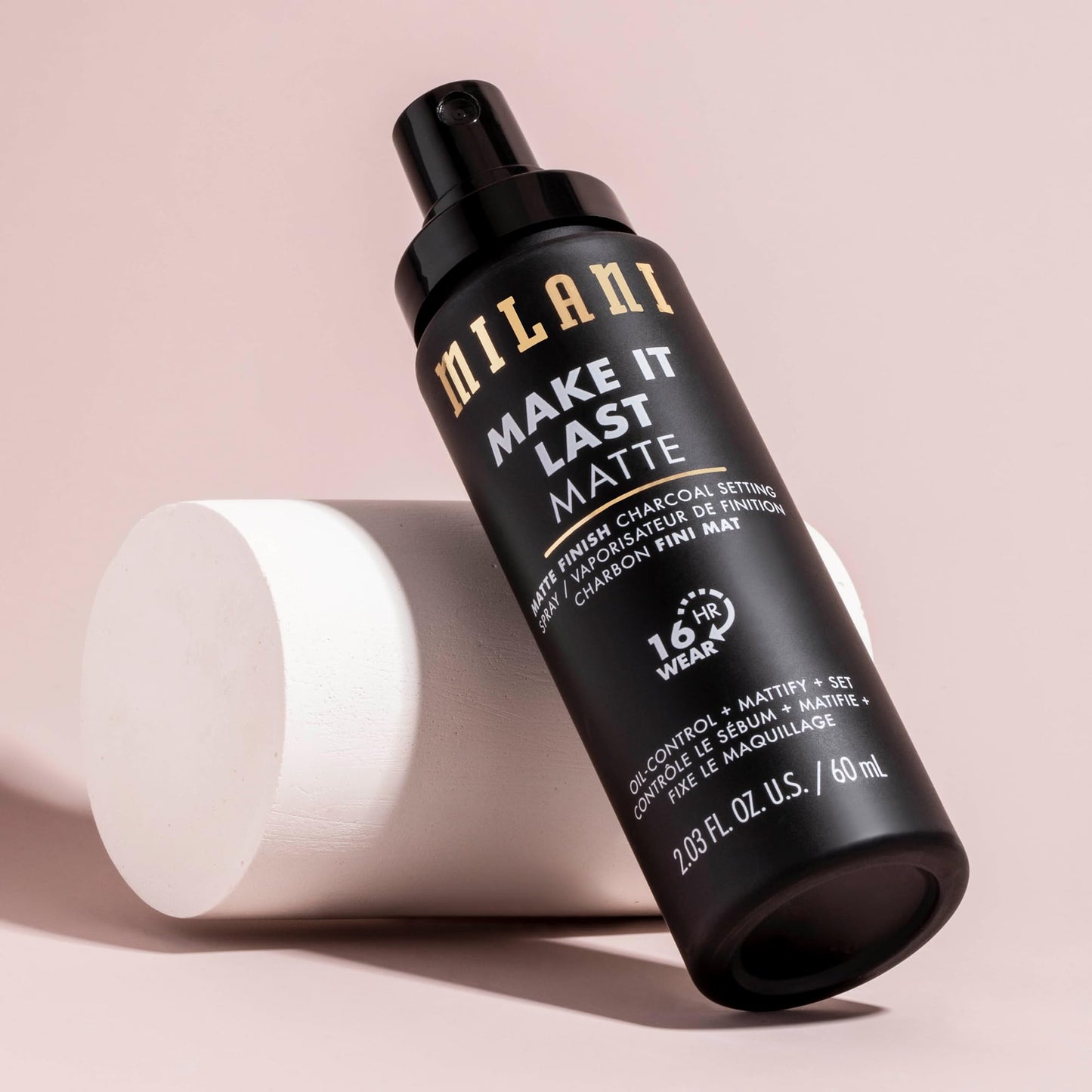 Milani Setting Spray + Primer, Make It Last Matte- Oil Absorbing Charcoal Formula to Control Shine, Matte Finish Setting Spray for Makeup and Primer