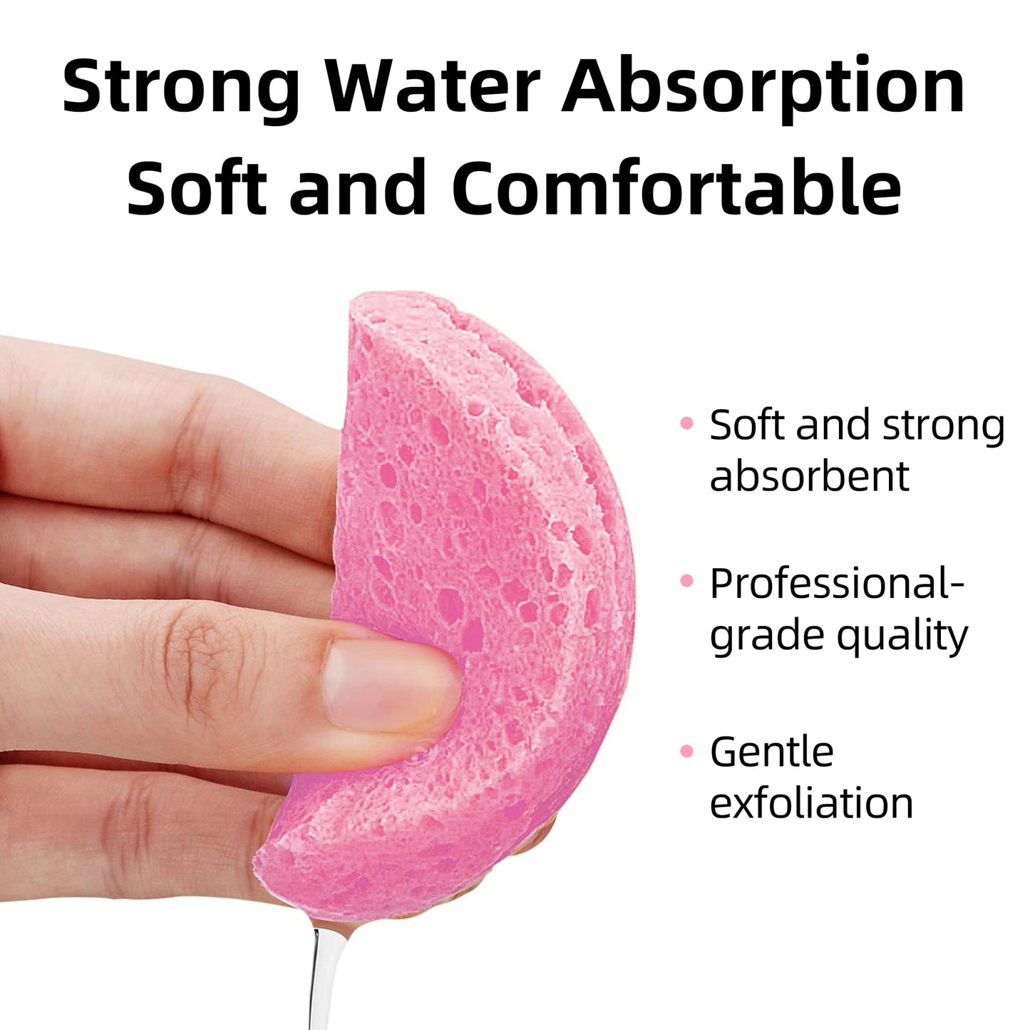 60-Count Compressed Facial Sponges|100% Natural Kickleen Cellulose Cosmetic Spa Sponges for Daily Facial Cleansing|Makeup and Mask Removal |