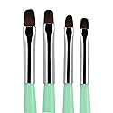 Beaute Galleria - 4pcs Acrylic UV Gel PolyGel Nail Art Brush Set (Size 6, 8, 10, 14), Nail Tips Builder Painting Pen Clean-Up Brush, Wooden Handle