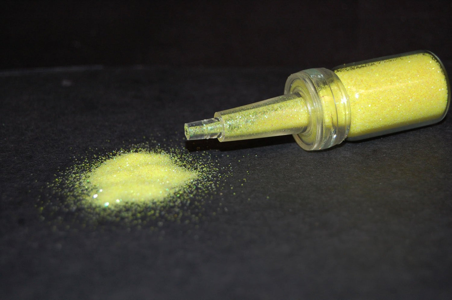 UV Blacklight Reactive Cosmetic Face & Body Glitter Powder (10 Gram Jars) (UV Lemon Yellow)