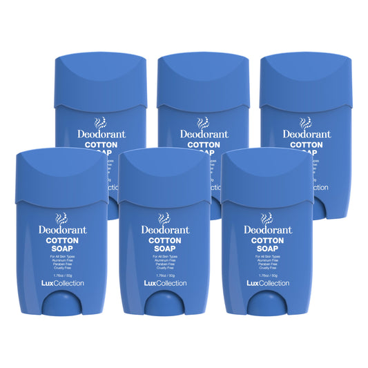 Lux Collection Deodorant for All Skin Types - Fresh Scent Aluminum Free Deodorant for Skin, Paraben Free & Cruelty Free (1.76oz 6 Pack, Cotton Soap) Beauty and Personal Care Lux Collection