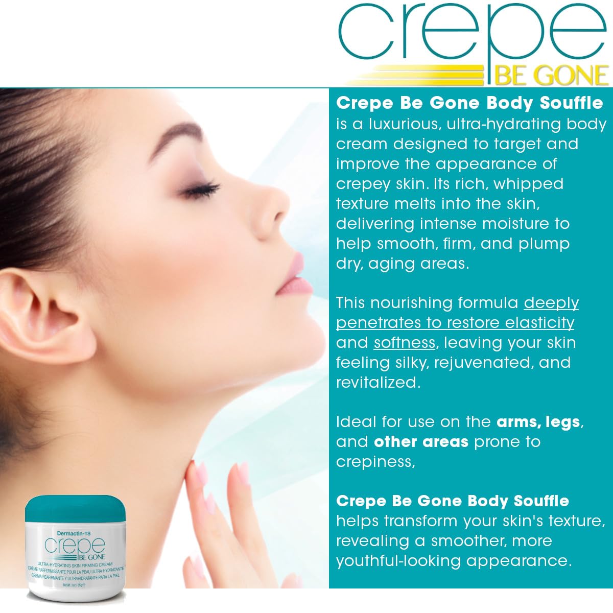 Dermactin Crepe Be Gone Body Souffle 2.5 ounce (6-Pack)