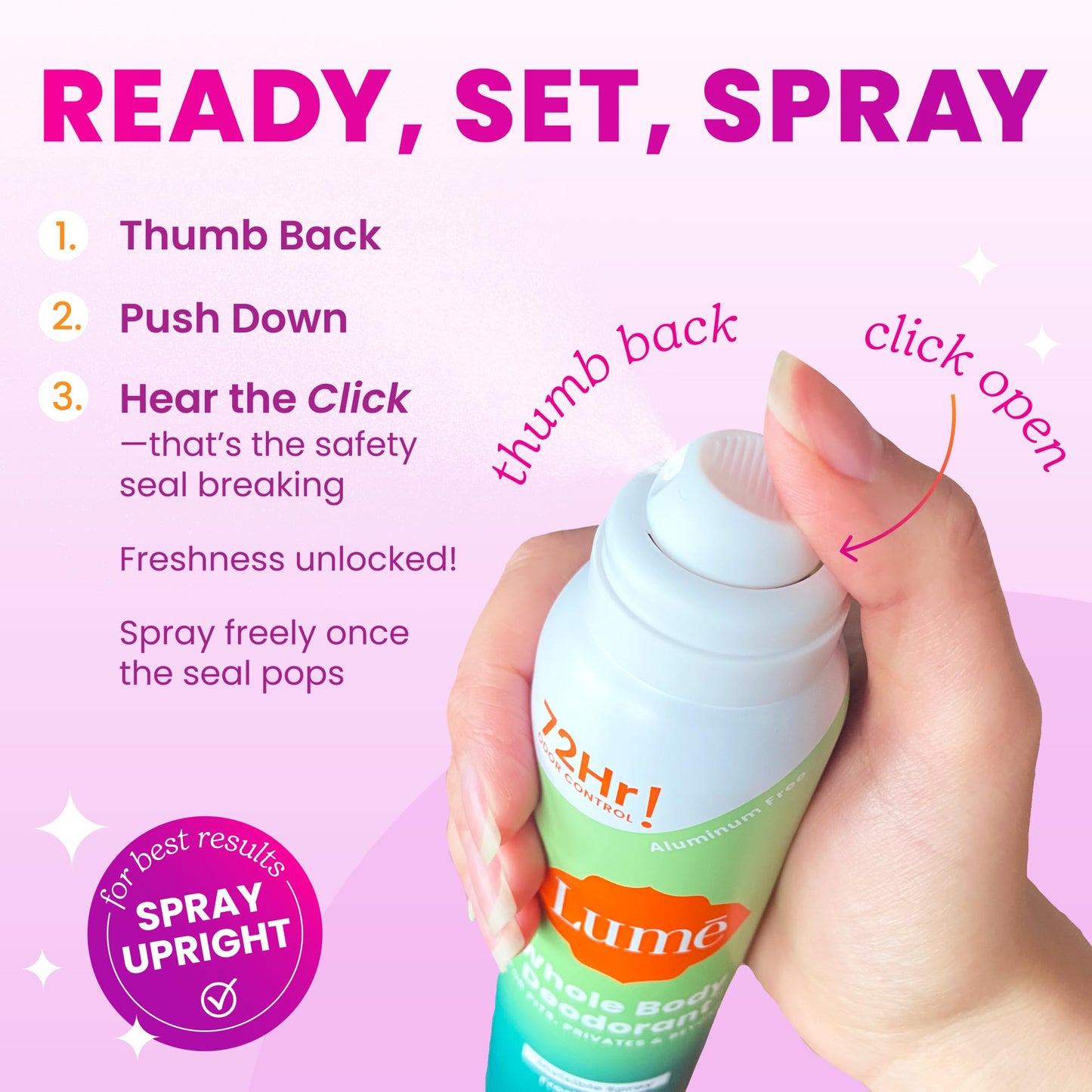 Lume Invisible Spray Deodorant For Women Two Pack - Full Size & Mini Whole Body Deodorant Spray - 72 Hr Odor Control - Aluminum & Baking Soda Free - 2 Beauty and Personal Care Lume