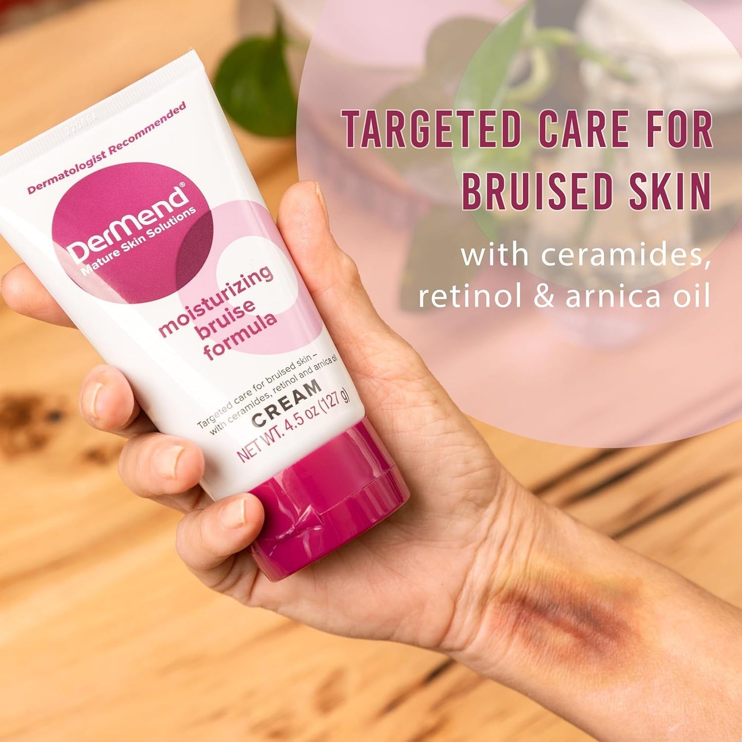 Dermend Arnica Bruise Cream with Vitamin K - Bruise Cream for Thin & Mature Skin - Moisturizing Formula with Retinol, Ceramides & Arnica Oil