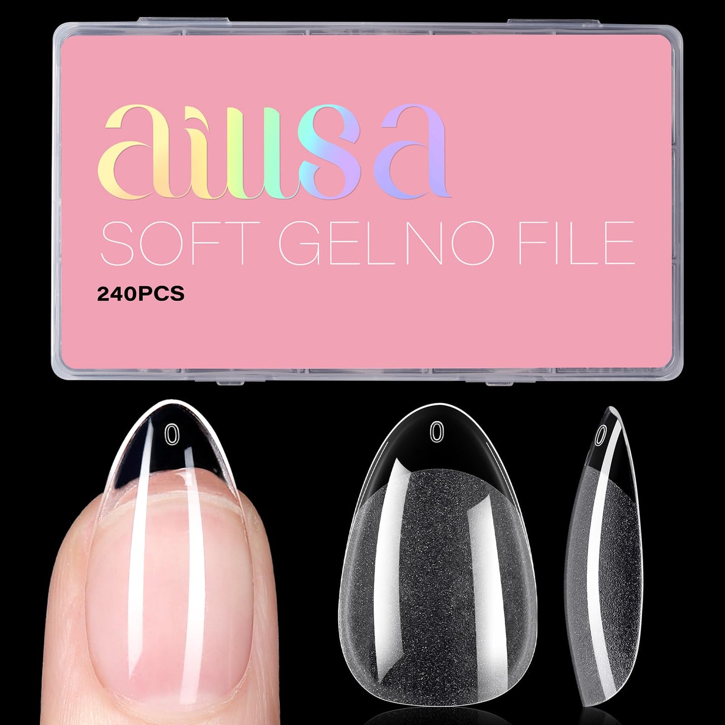 AILLSA Short Almond Nail Tips Pre-Shaped Acrylic Nail Tips Half Matte Full Cover Nails Tips Clear Gelly Press on False Tip Nail for Extension Nail Beauty and Personal Care AILLSA Default Title
