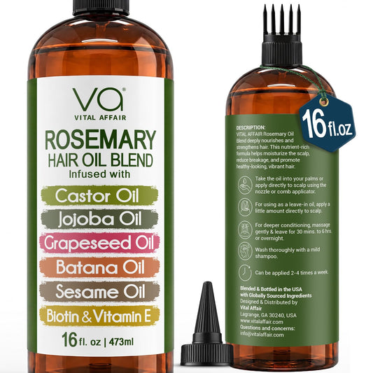 VITAL AFFAIR Blend Of Pure Rosemary Oil For Hair Growth With Castor, Batana, Jojoba Oil-Infused With Biotin & Vitamin E-Blend of Effective Hair Oils Beauty and Personal Care VITAL AFFAIR Default Title