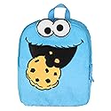 INTIMO Sesame Street Plush Cookie Monster Smile Face 12 Inch Backpack For Daily Use