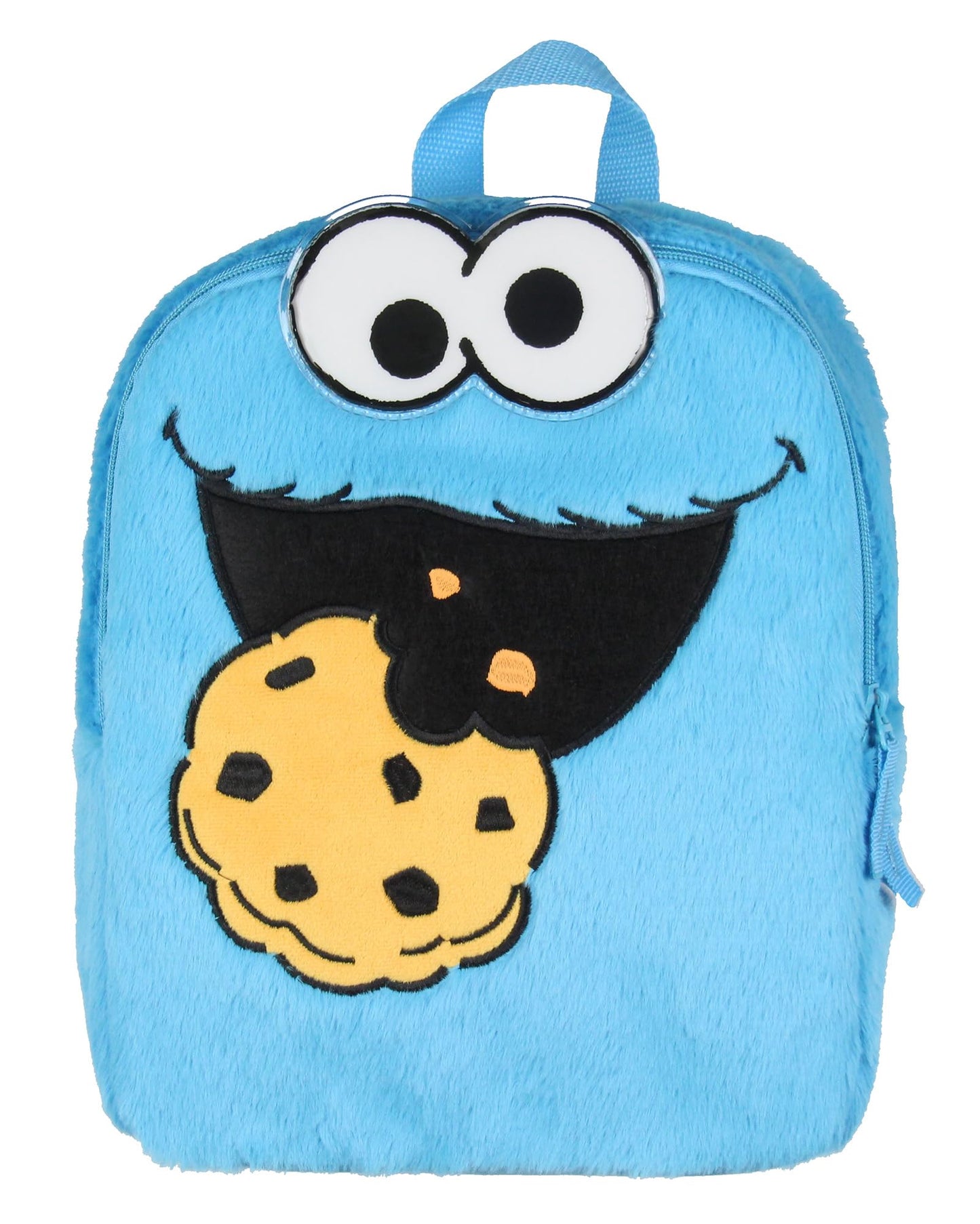 INTIMO Sesame Street Plush Cookie Monster Smile Face 12 Inch Backpack For Daily Use