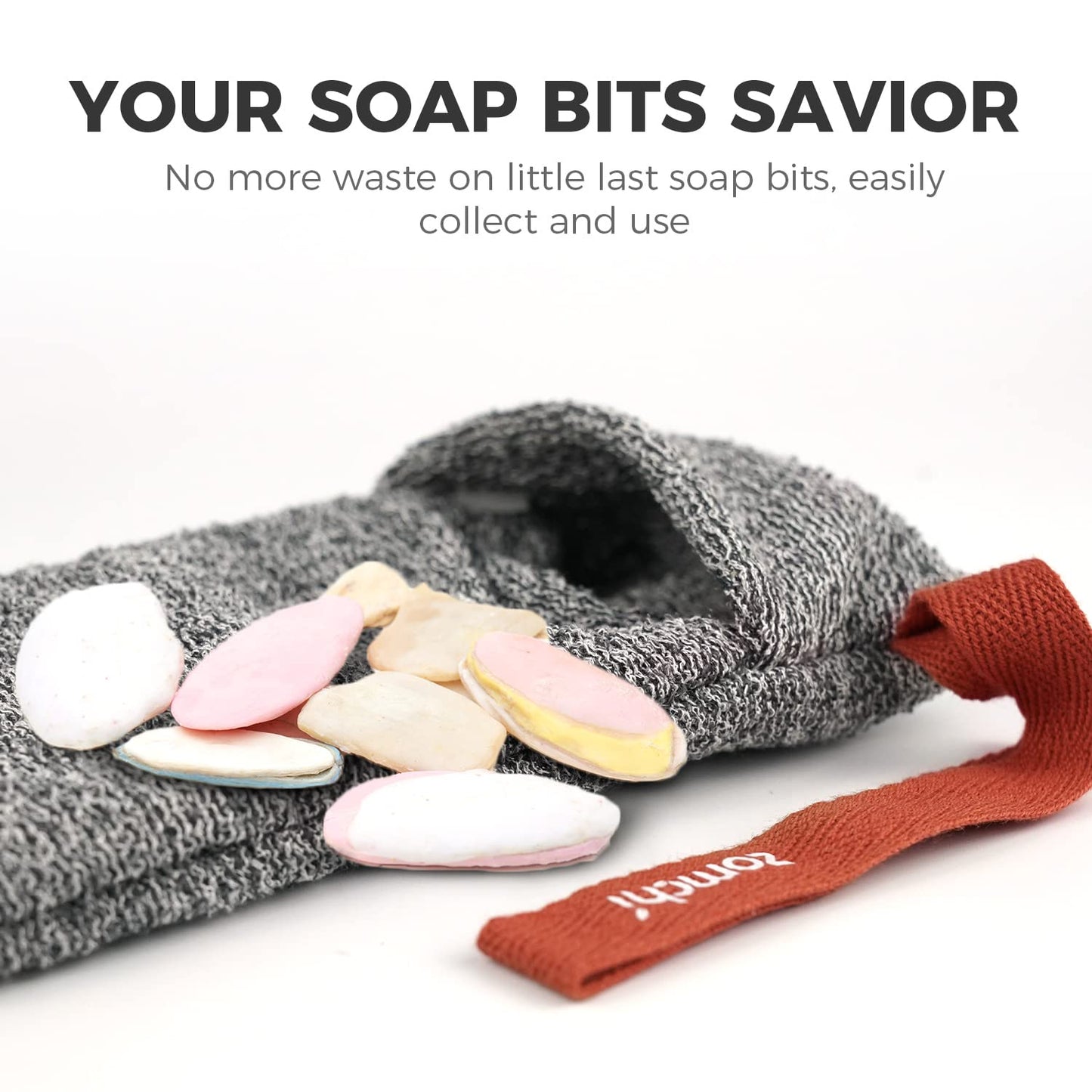 ZOMCHI Soap Saver Bags for Bar Soap, 2 Pack, Deep Texture Grey Beauty and Personal Care ZOMCHI