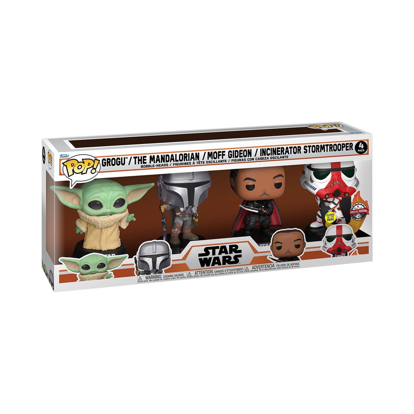 Funko Pop! Star Wars: Mandalorian 4 Pack, Amazon Exclusive, Glow in The Dark