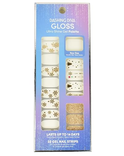 Dashing Diva Gloss Nail Strips - Yuletide Cheer | UV Free, Chip Resistant, Long Lasting Gel Stickers | 32 Wraps, 1 Prep Pad, 1 File Beauty & Personal Care Dashing Diva