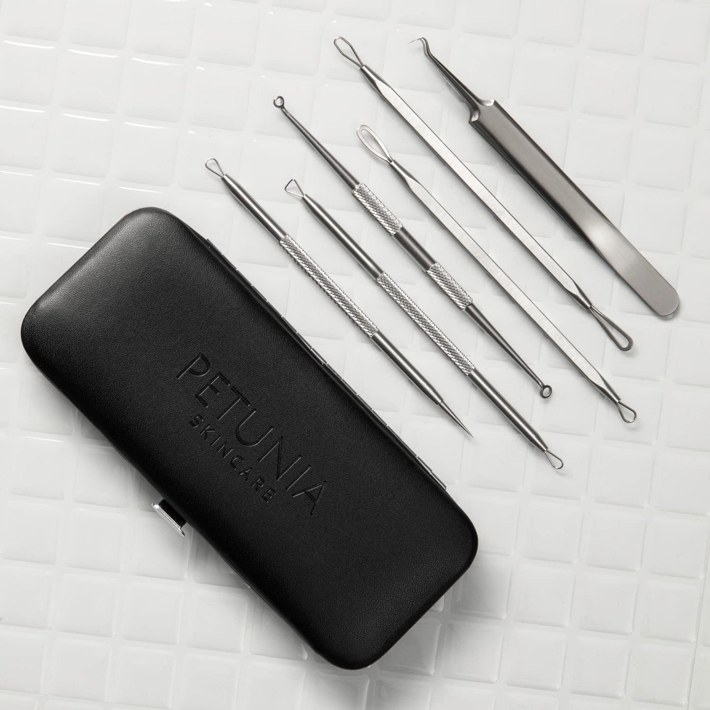 6 Piece Set Pimple Popper Blackhead Remover and Acne Extractor Kit Specifically Treats Face Blemishes Zits and Whiteheads - Perfect Stocking Stuffer