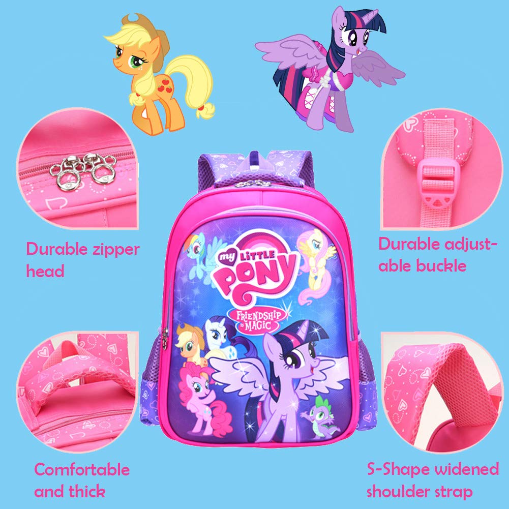 MY L. Pony Backpacks Bookbag Cute Pony Princess Style School Book Waterproof Multi Storey Bags