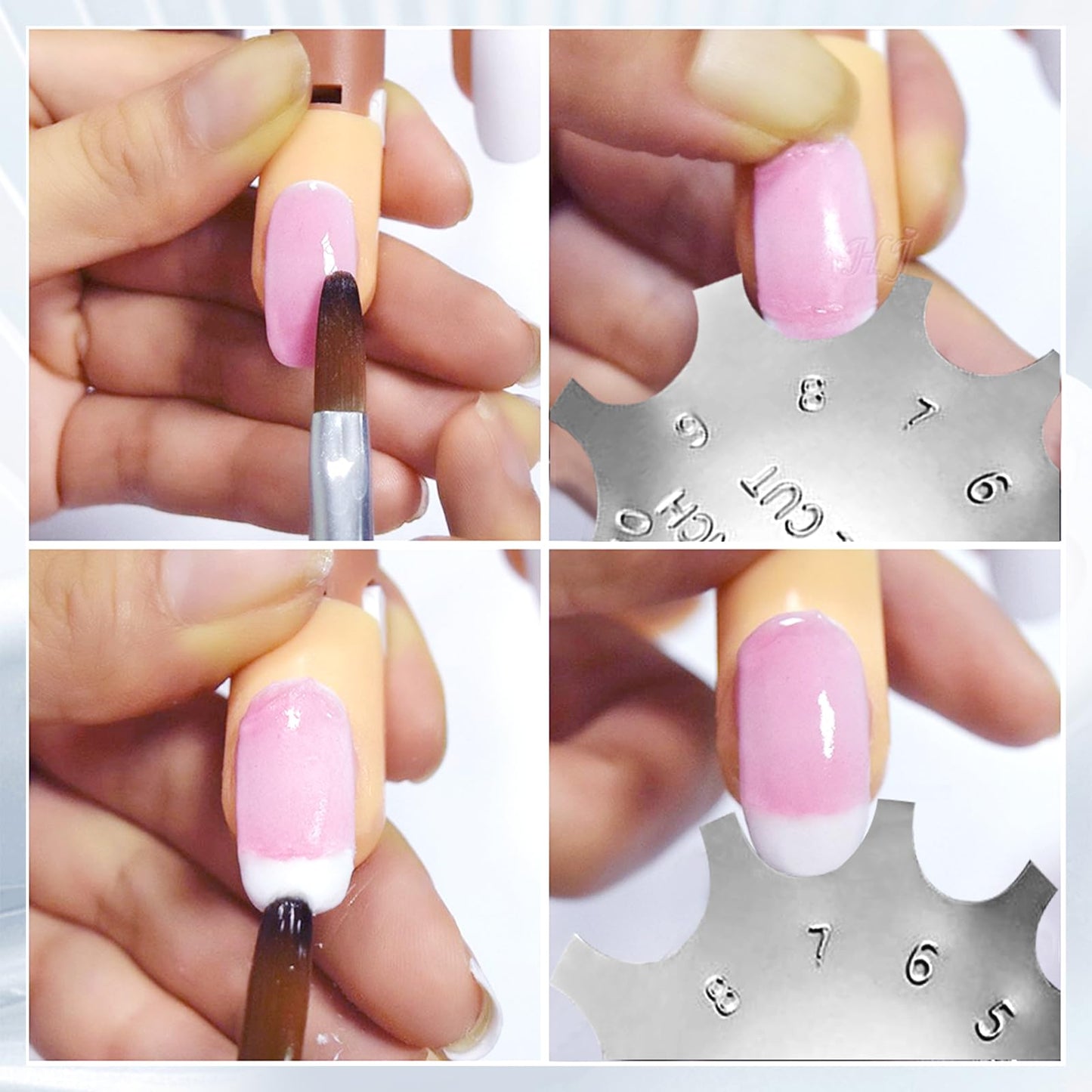 C-Shade Easy French Smile Line Nail Art Manicure Edge Trimmer Nail Cutter Acrylic Tool with 11 Sizes-FS01