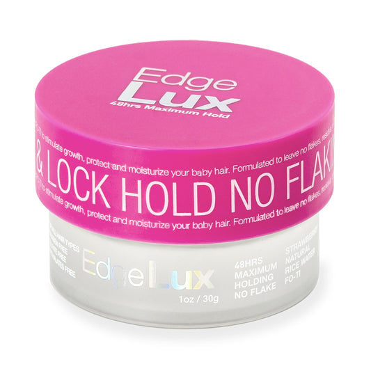 Lux Collection Edge Control Gel for 4C Hair - 48 Hour Maximum Hold Edge Control, Edge Lux with Castor Oil, Keratin & Biotin, Non-Flaking Styling Gel