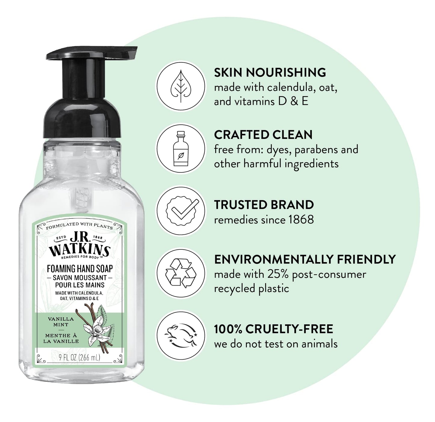 Hand Soap, Foaming, 9 fl oz, Vanilla Mint Vanilla Mint