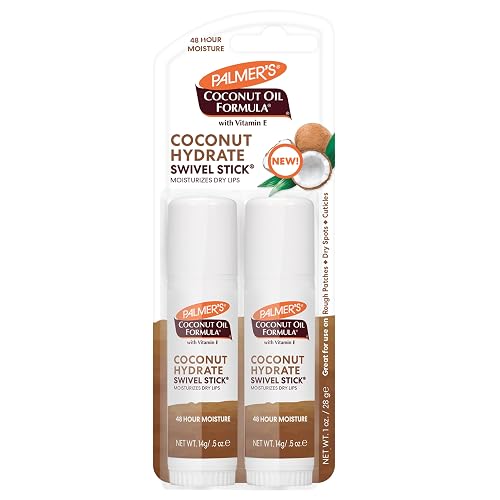 Palmer's Coconut Oil Formula Moisturizing Swivel Stick with Vitamin E, Lip Balm, Face & Body Moisturizer Stick, Ideal for Treating Dry Skin Patches