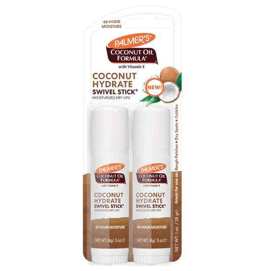 Palmer's Coconut Oil Formula Moisturizing Swivel Stick with Vitamin E, Lip Balm, Face & Body Moisturizer Stick, Ideal for Treating Dry Skin Patches