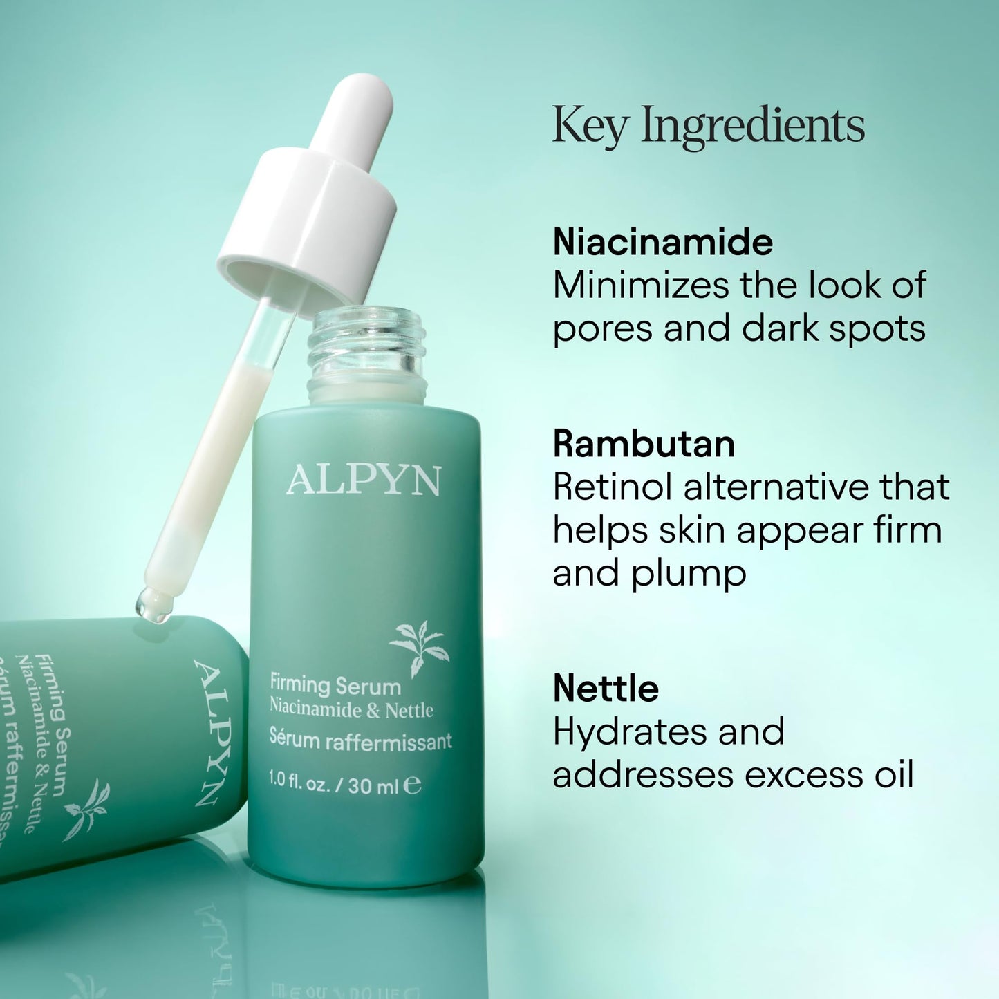 Alpyn Wild Nettle & Niacinamide Firming Serum | Visibly Smooth, Plump, & Moisturize | Reduce the Look of Fine Lines & Pores - For All Skin Types | 1