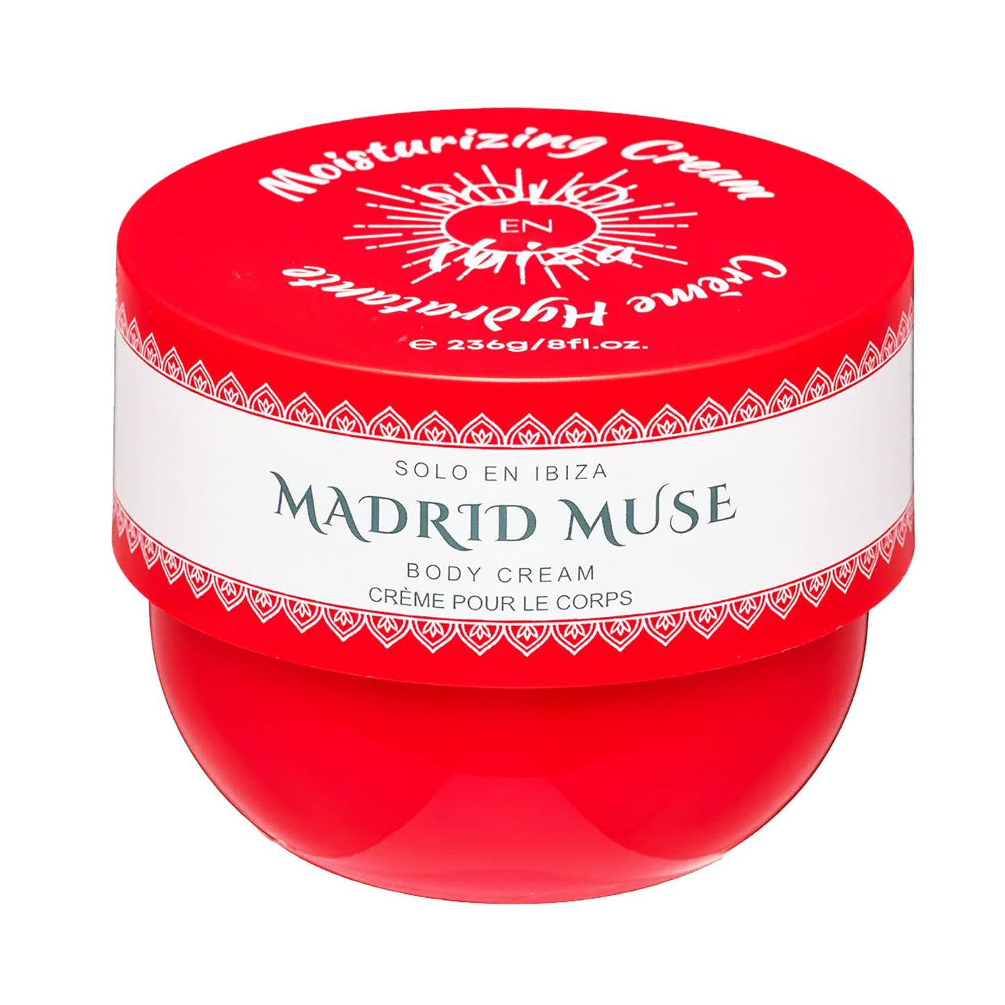 Solo en Ibiza Madrid Muse Moisturizing Body Cream, 8.1 fl oz, Red