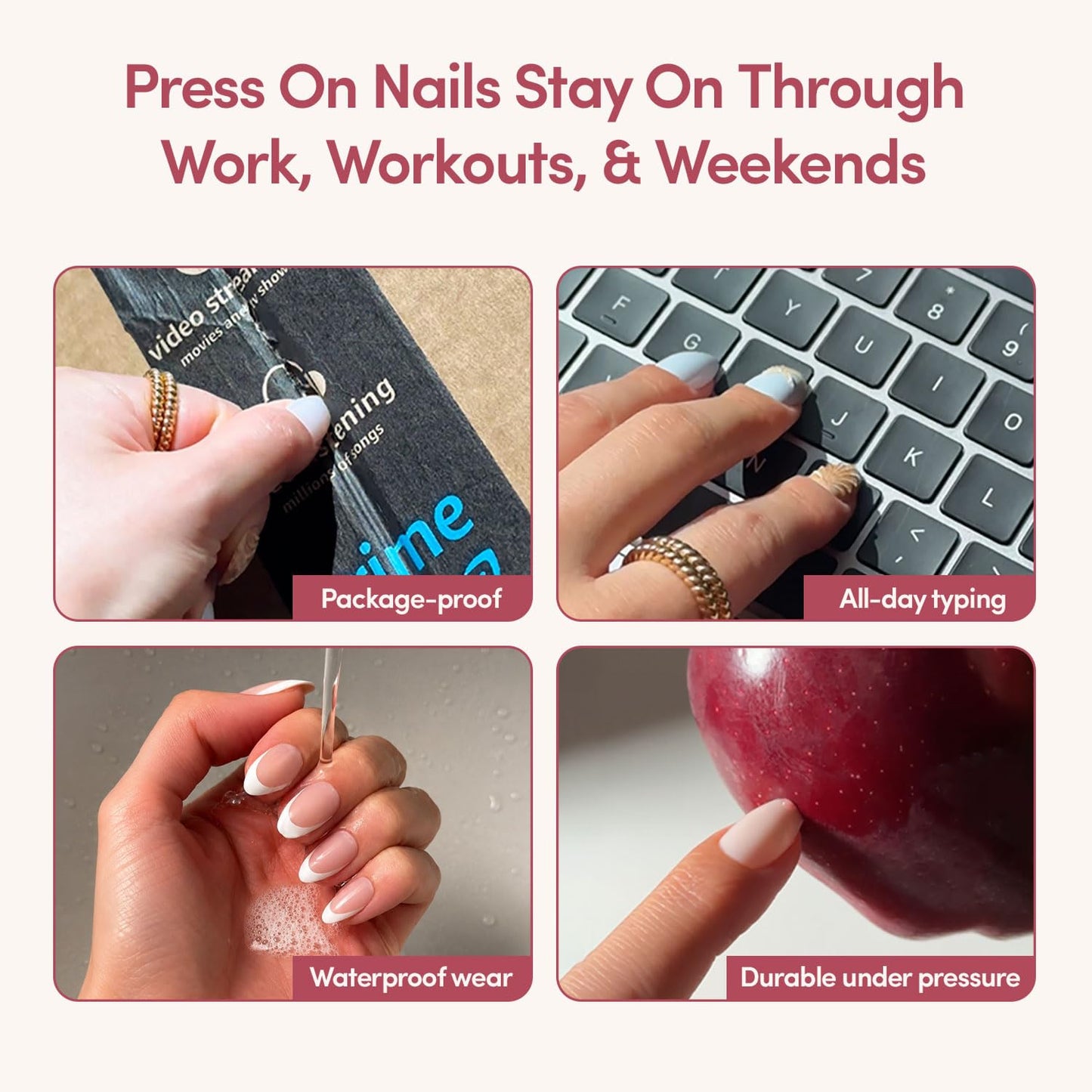 Glamnetic Press On Nails - Polar Day Fake Nails | Short Almond Fake Nails with Ombré Lilac Tips and Glossy Velvet Finish, Salon Quality | 15 Sizes Beauty and Personal Care Glamnetic
