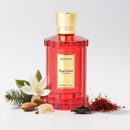 ROMASS Rouge Essence Luxe Eau De Perfume - 8+ Hours Long-Lasting Fragrance with Vibrant Saffron, Warm Amber, Woody Accords & Creamy Almond Notes100ml Beauty & Personal Care ROMASS
